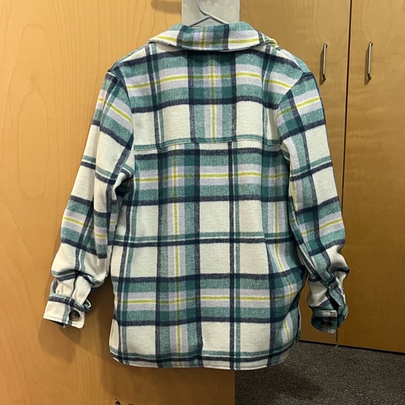 SO Plaid Shirt Jacket in Blue and Green - Picture 3 of 3